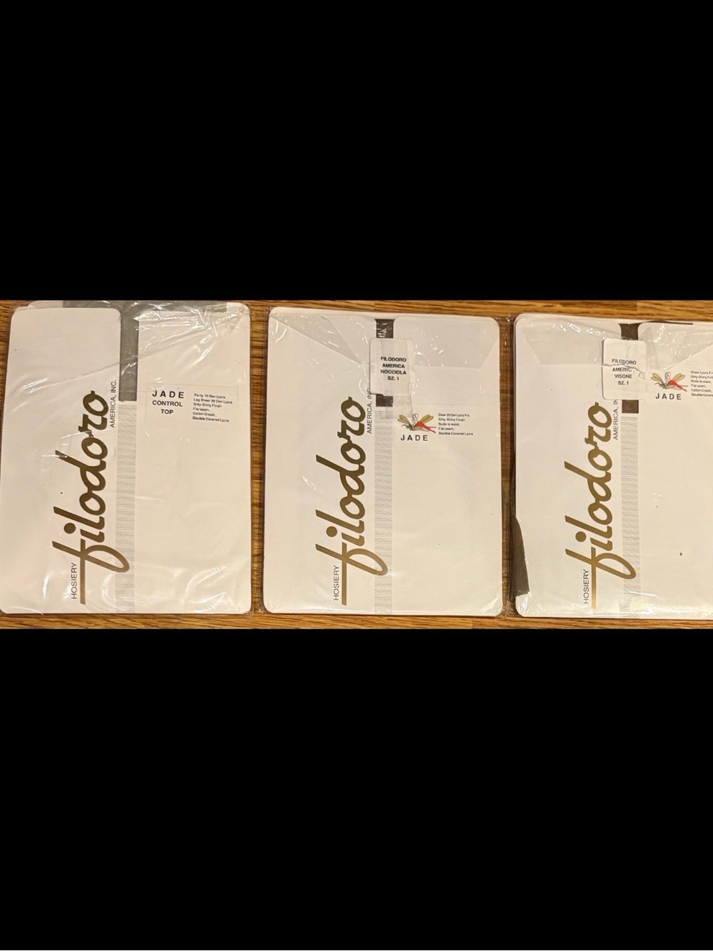 Vintage Lot (3) Filodoro Jade Hosiery NIP Control Shimmer Small & Sz 1 Italy